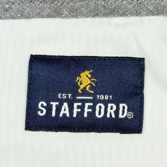 Stafford Men's Flat Front Classic Side Buckle Lined Blend White Pants 42x30 NWT - Picture 6 of 11